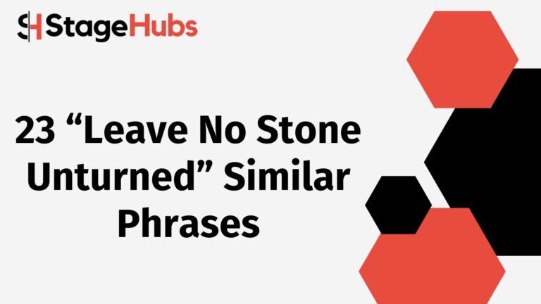 23 “Leave No Stone Unturned” Similar Phrases